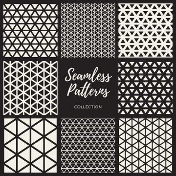 Vector Seamless Triangle Lines Pattern Collection イラスト素材