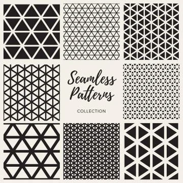 Vector Seamless Triangle Lines Pattern Collection イラスト素材