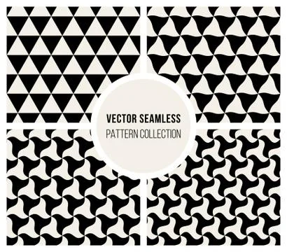 Vector Seamless Triangle Rounded Pattern Stock Illustration