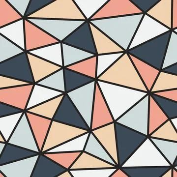 Vector seamless triangular geometric pattern. Multicolor repeatable abstract Stock Illustration