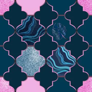 Vector Seamless Tropical Moroccan Pattern. Stock Illustration