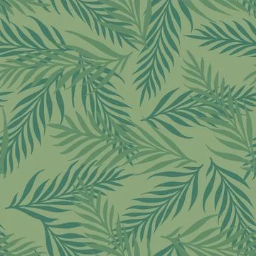 Vector seamless tropical pattern with palm leaves. Vector pattern of tropic.. Illustrazione stock