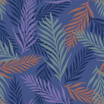 Vector seamless tropical pattern with palm leaves. Vector pattern of tropic.. Stock-Illustration