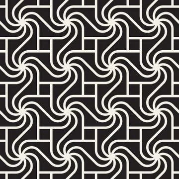 Vector seamless twisting lines pattern. Modern abstract texture. Repeating Stock Illustration