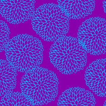 Vector seamless vector pattern with doodling round flowers. Stock Illustration