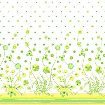 Vector seamless vertical pattern with Decorative ornament, hand drawn texture Stock Illustration