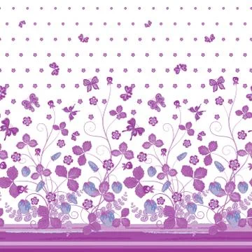 Vector seamless vertical pattern with Decorative ornament, hand drawn texture Stock-Illustration