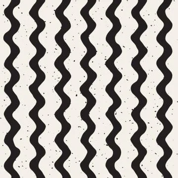 Vector Seamless Vertical Wavy Lines Grunge Pattern Stock Illustration