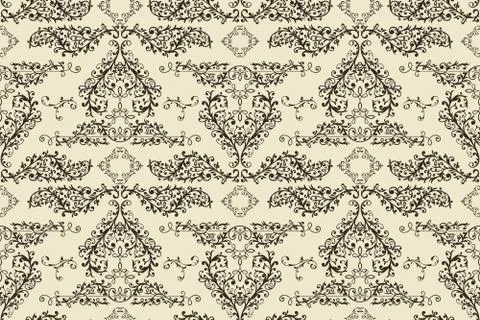 Vector seamless vintage floral pattern Stock Illustration