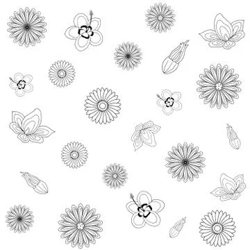 Vector seamless vintage floral pattern Stock Illustration