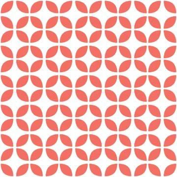 Vector seamless vintage pattern, coral pink geometric design. Stock Illustration