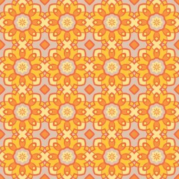 Vector seamless vintage pattern. Floral geometric ornament. Endless texture f Stock Illustration