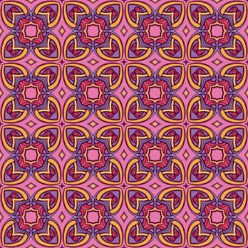 Vector seamless vintage pattern. Floral geometric ornament. Endless texture f Illustrazione stock