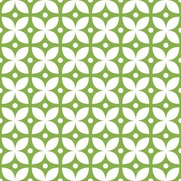 Vector seamless vintage pattern, green geometric design. Abstract flowers Stock Illustration