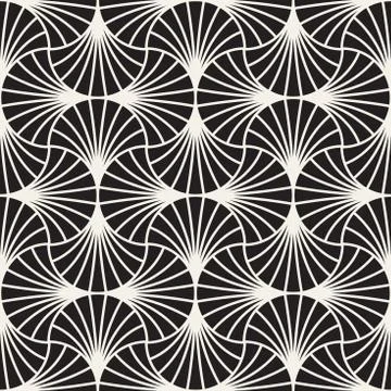 Vector seamless vintage pattern of overlapping arcs in art deco style. Modern Stockillustratie