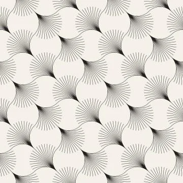 Vector seamless vintage pattern of overlapping arcs in art deco style. Modern Stock Illustration