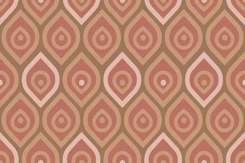 Vector seamless vintage pattern with stylized peacock feathers. Retro patte.. Stock Illustration