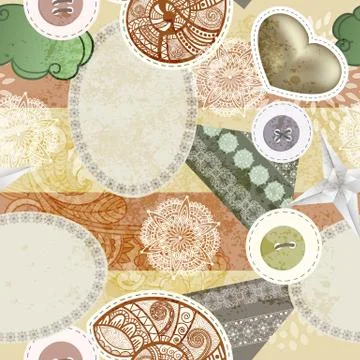 Vector seamless vintage scrap template design Stock Illustration