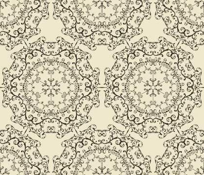 Vector seamless vintage wallpaper pattern 스톡 일러스트