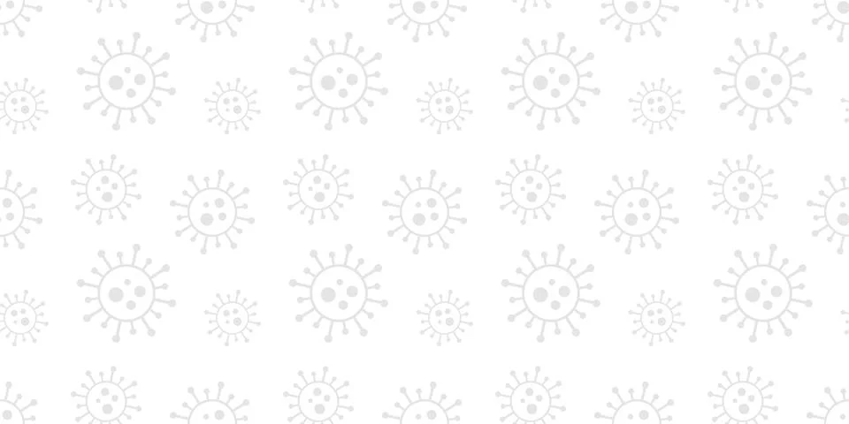 Vector seamless virus pattern. Cartoon repeatable light monochrome bacteria Stock Illustration