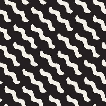Vector Seamless Wavy Diagonal Lines Pattern Stock Illustration