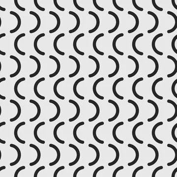 Vector seamless wavy geometric pattern. Endless repeatable monochrome background Stock Illustration