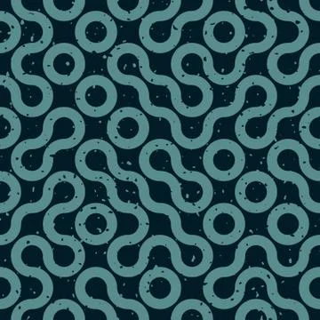 Vector Seamless Wavy Lines Irregular Retro Grungy Navy Blue Pattern 스톡 일러스트