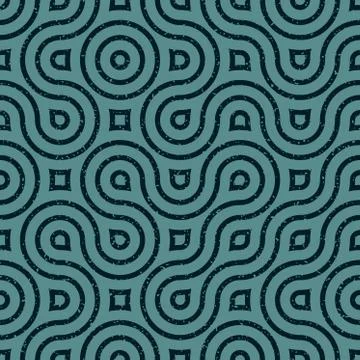 Vector Seamless Wavy Lines Irregular Retro Grungy Navy Blue Grunge Pattern 스톡 일러스트