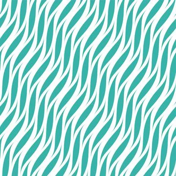 Vector seamless wavy pattern - bright color design. Fabric elegant turquoise イラスト素材