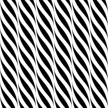 Vector seamless wavy pattern. Weave striped black and white texture. Abstract Illustrazione stock