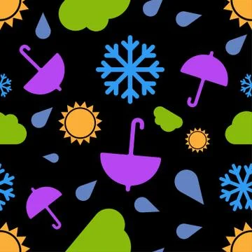 Vector seamless weather pattern. Eps10 Stock Illustration