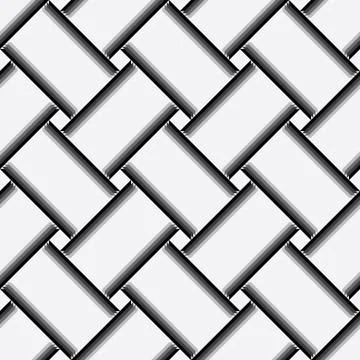 Vector seamless weave pattern, geometric background Black white gray Stock Illustration
