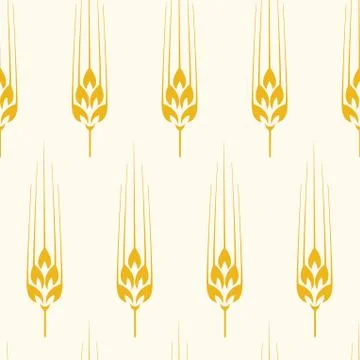 Vector seamless wheat, barley or rye background pattern Stock Illustration