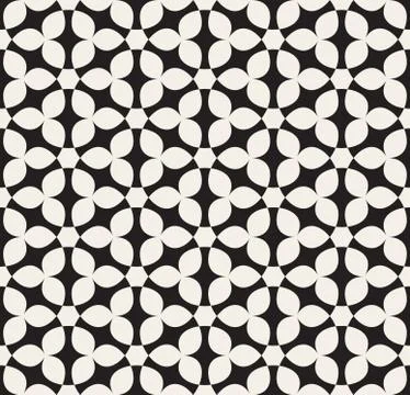 Vector Seamless White Hexagonal Geometric Simple Floral Petal Pattern Illustrazione stock