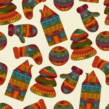 Vector seamless winter christmas pattern Illustrazione stock