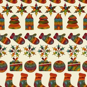 Vector seamless winter  christmas pattern 스톡 일러스트