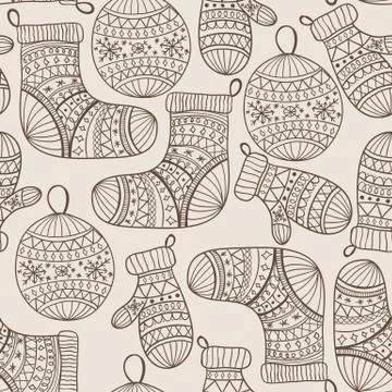 Vector seamless winter christmas pattern Stock Illustration