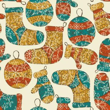 Vector seamless winter chrostmas pattern Stock Illustration