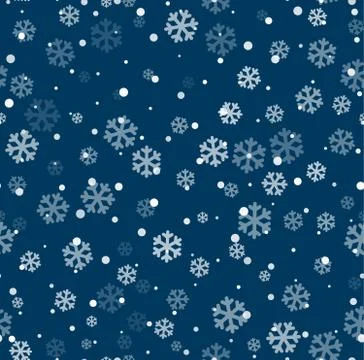 Vector seamless winter cristmas pattern with snowflakes Stock Illustration
