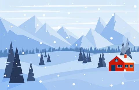 Vector seamless winter landscape. christmas card Eps 10 Stock Illustration