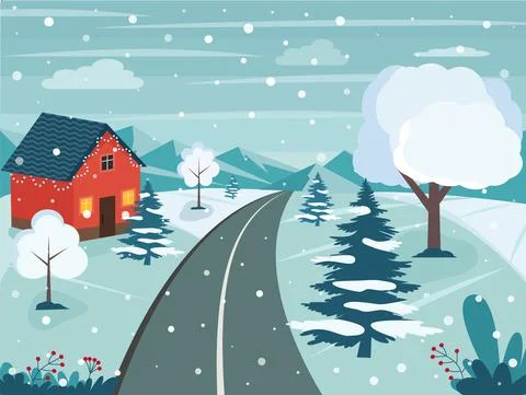 Vector seamless winter landscape. christmas card Eps 10 Stock-Illustration