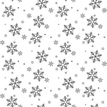 Vector Seamless Winter Pattern Background of Snowflakes 스톡 일러스트