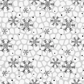Vector Seamless Winter Pattern Background of Snowflakes Illustrazione stock