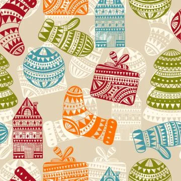 Vector seamless winter pattern Illustrazione stock