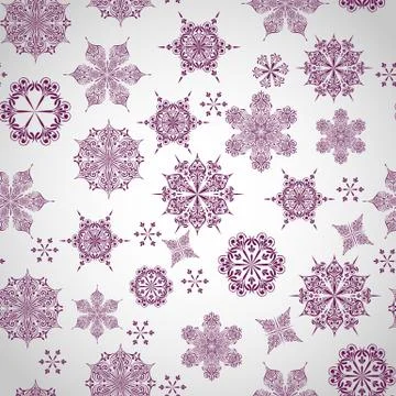 Vector seamless winter pattern with snowflakes 스톡 일러스트