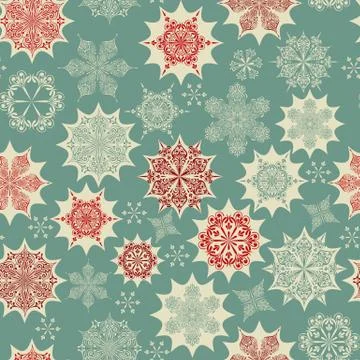 Vector seamless winter pattern with snowflakes Stock Illustration