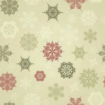 Vector seamless winter pattern with snowflakes 스톡 일러스트