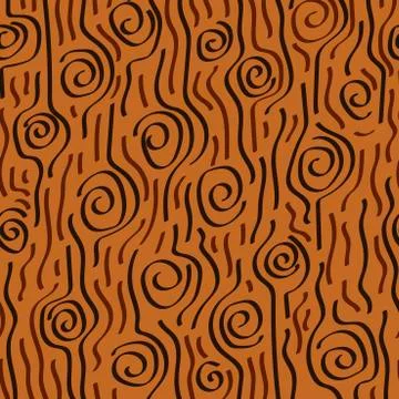 Vector seamless wood texture border. Hand drawn wooden structures Stock Illustration