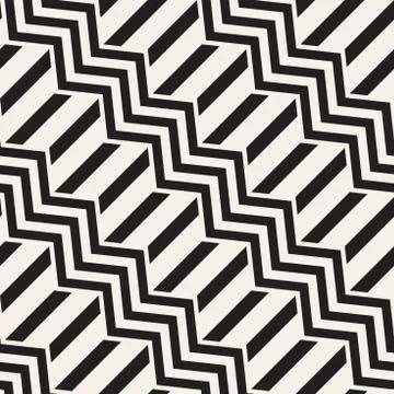 Vector seamless zigzag line pattern. Abstract stylish geometric background. R Stock Illustration