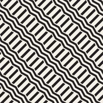 Vector seamless zigzag line pattern. Abstract stylish geometric background. R Stock Illustration